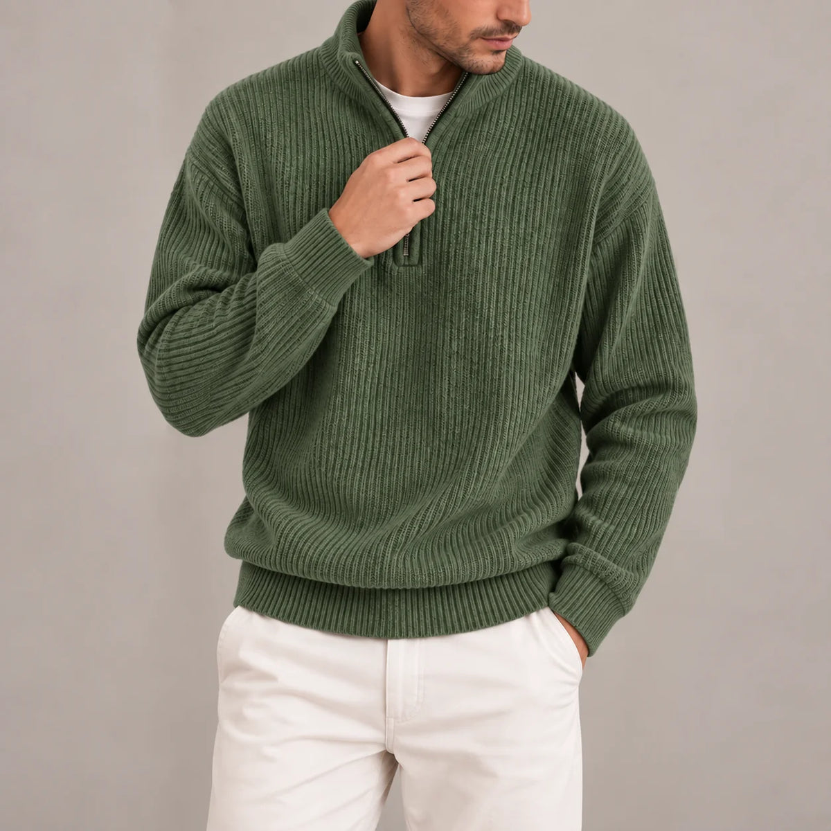 Corduroy Quarter-Zip Jumper