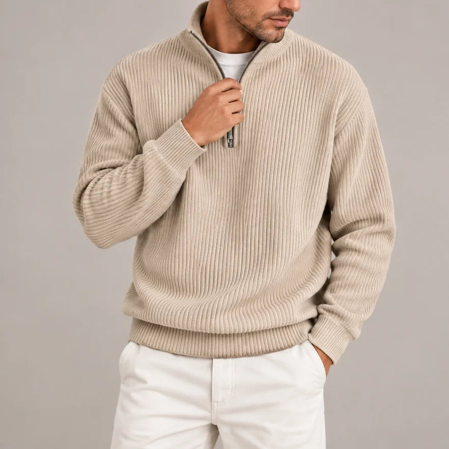 Corduroy Quarter-Zip Jumper