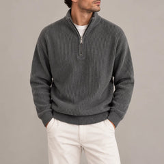 Corduroy Quarter-Zip Jumper – Grey
