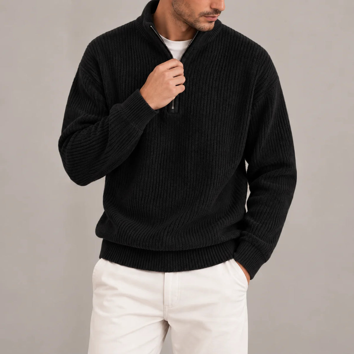 Corduroy Quarter-Zip Jumper