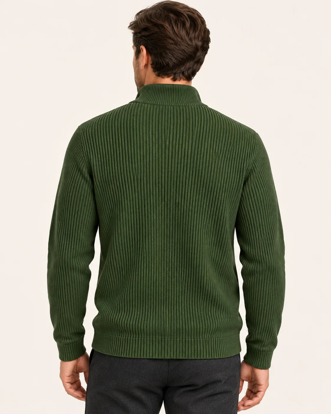 Fine Rib Quarter Zip Jumper