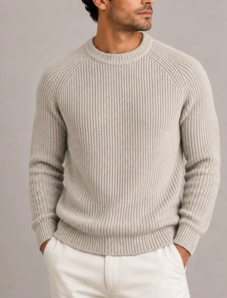 Fisherman Rib Knit Sweater – Stone