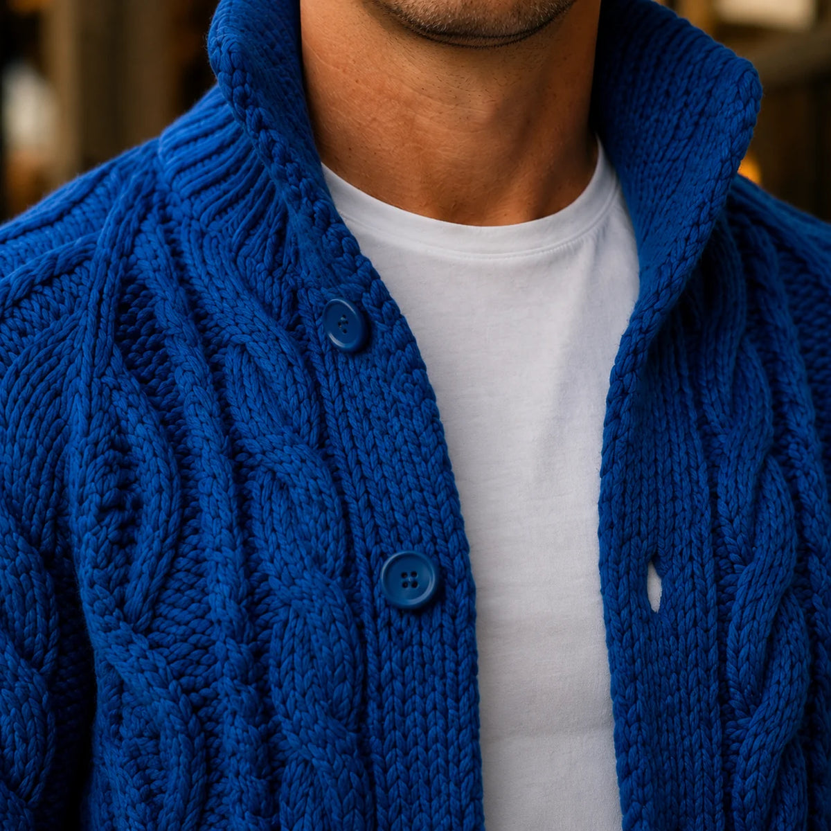 Cable Knit Button Cardigan