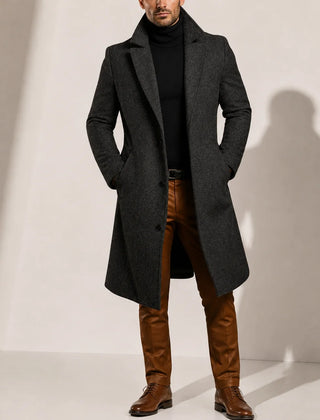 Wool Blend Overcoat – Charcoal