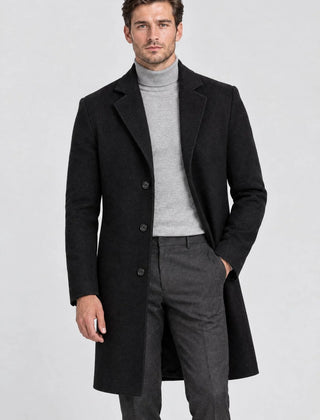 Longline Tailored Overcoat – Black