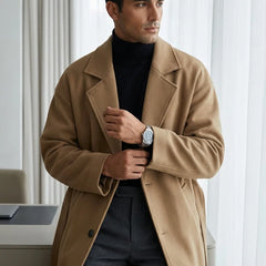 Belted Wool-Look Overcoat – Camel