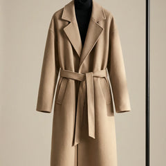 Belted Wool-Look Overcoat – Camel