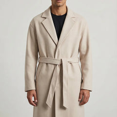 Belted Wool-Look Overcoat – Beige