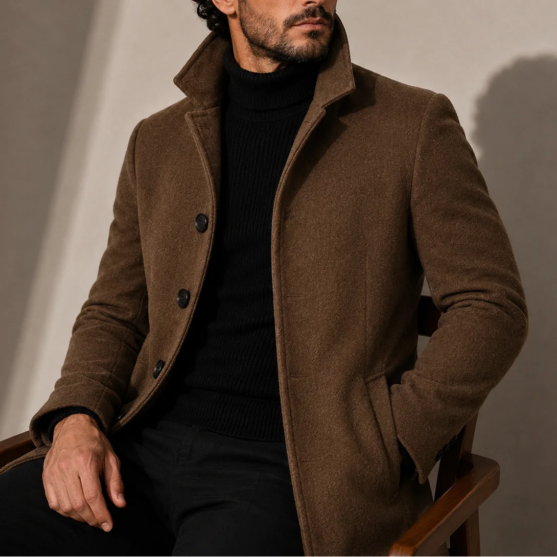 Tailored Stand Collar Coat