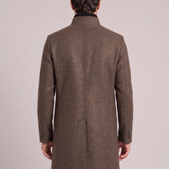 Stand Collar Wool Blend Overcoat