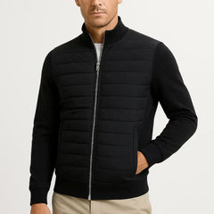 Quilted Knit Sleeve Jacket – Black