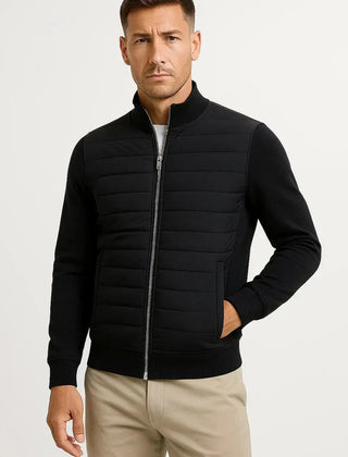 Quilted Knit Sleeve Jacket – Black