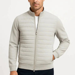 Quilted Knit Sleeve Jacket – Light Grey