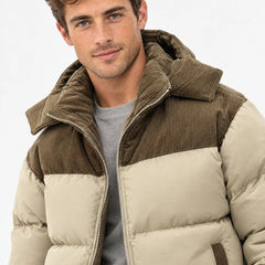Hooded Corduroy Puffer Jacket