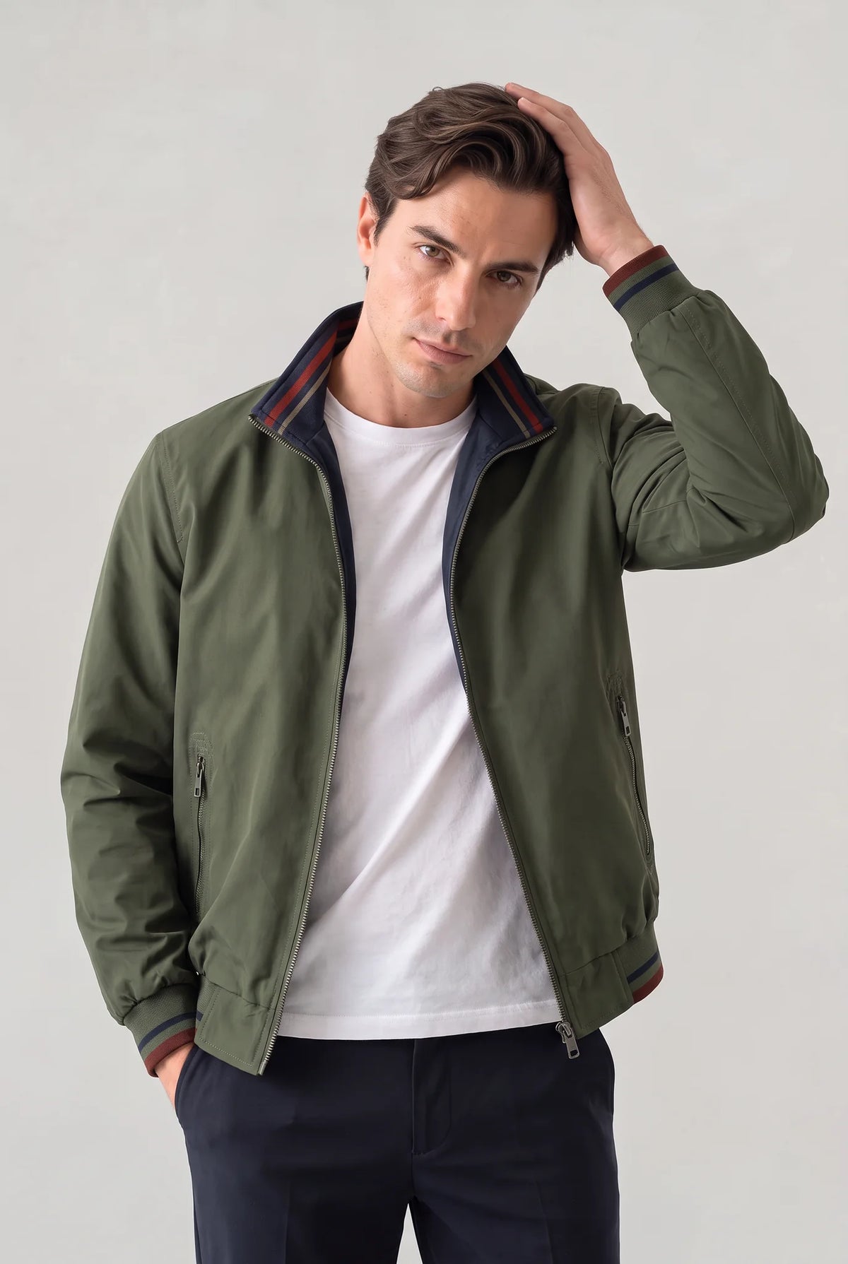 Reversible Harrington Jacket – Army Green
