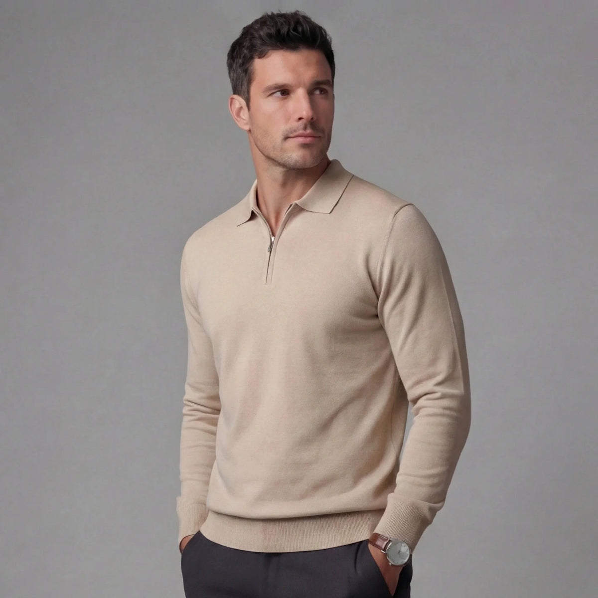 Quarter-Zip Polo Sweater