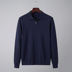 Quarter-Zip Polo Sweater – Navy