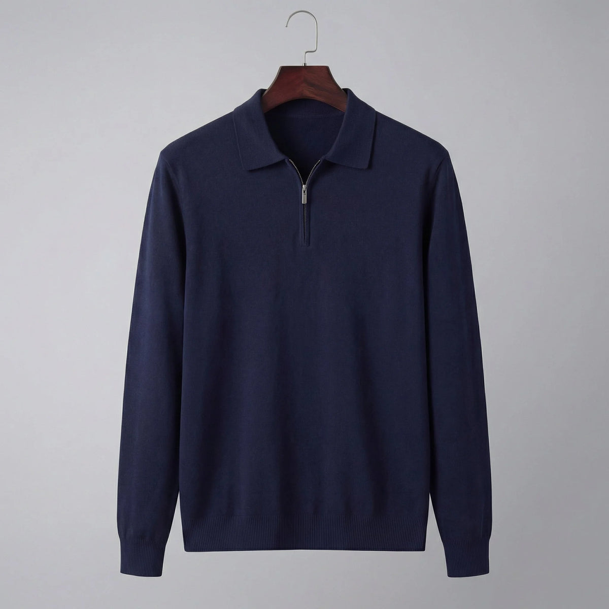 Quarter-Zip Polo Sweater – Navy