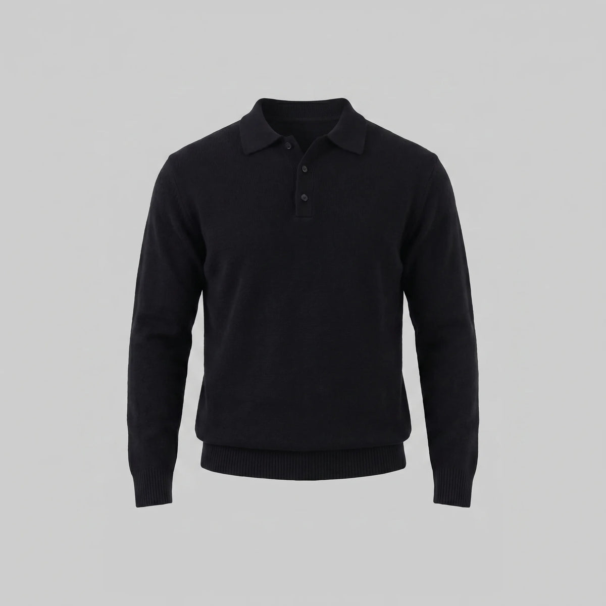 Relaxed Knit Polo Sweater