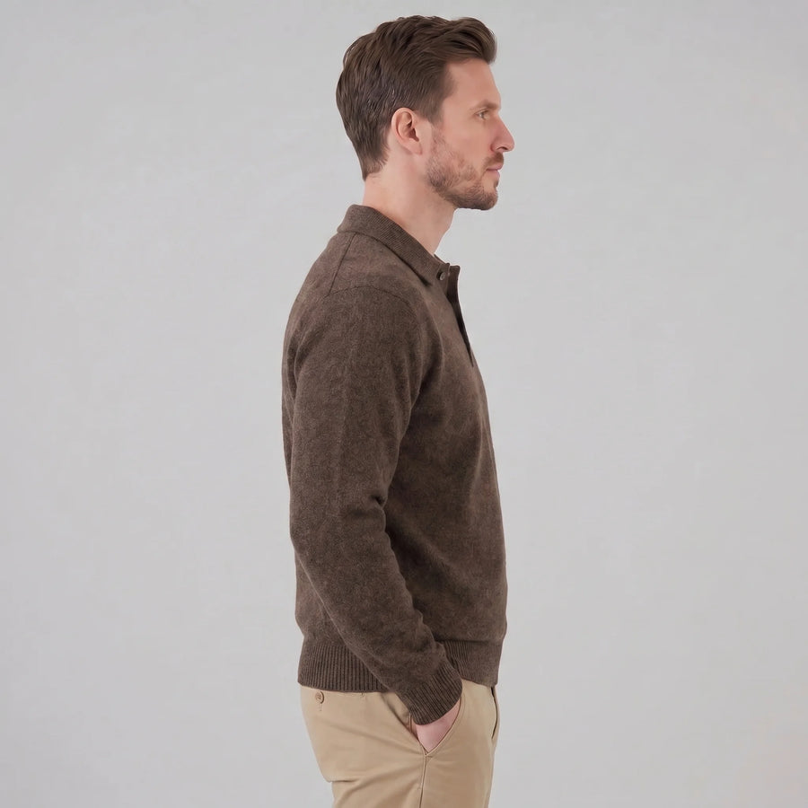 Relaxed Knit Polo Sweater
