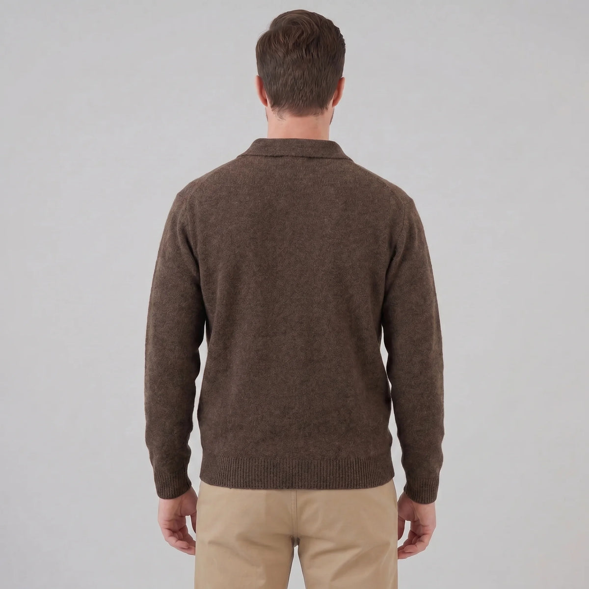 Relaxed Knit Polo Sweater