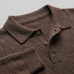 Relaxed Knit Polo Sweater