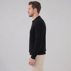 Relaxed Knit Polo Sweater