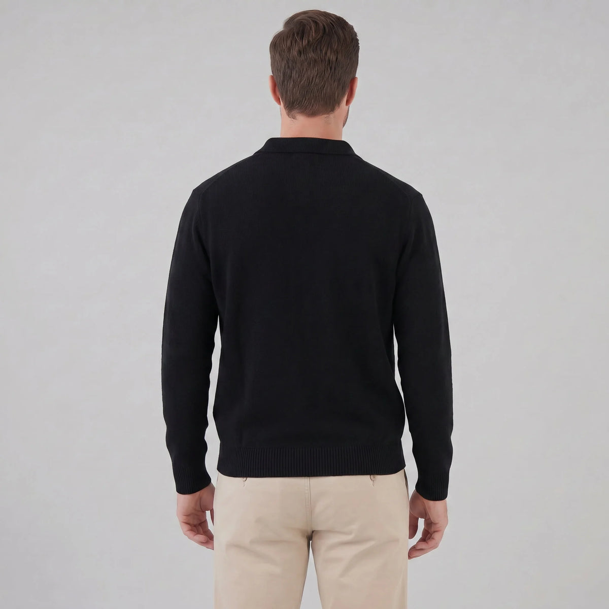 Relaxed Knit Polo Sweater