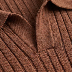 Ribbed Long Sleeve Polo