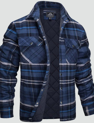 Checked Flannel Overshirt – Dark Blue