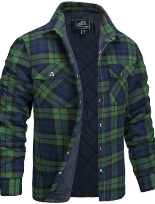 Checked Flannel Overshirt – Dark Green