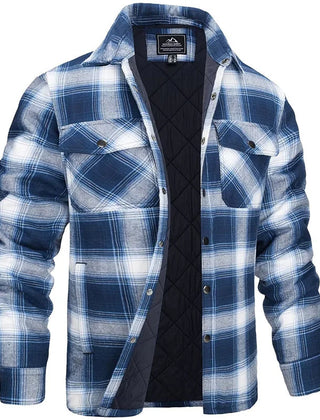 Checked Flannel Overshirt – Light Blue