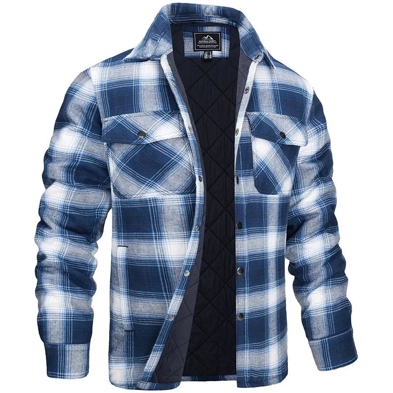 Checked Flannel Overshirt – Light Blue