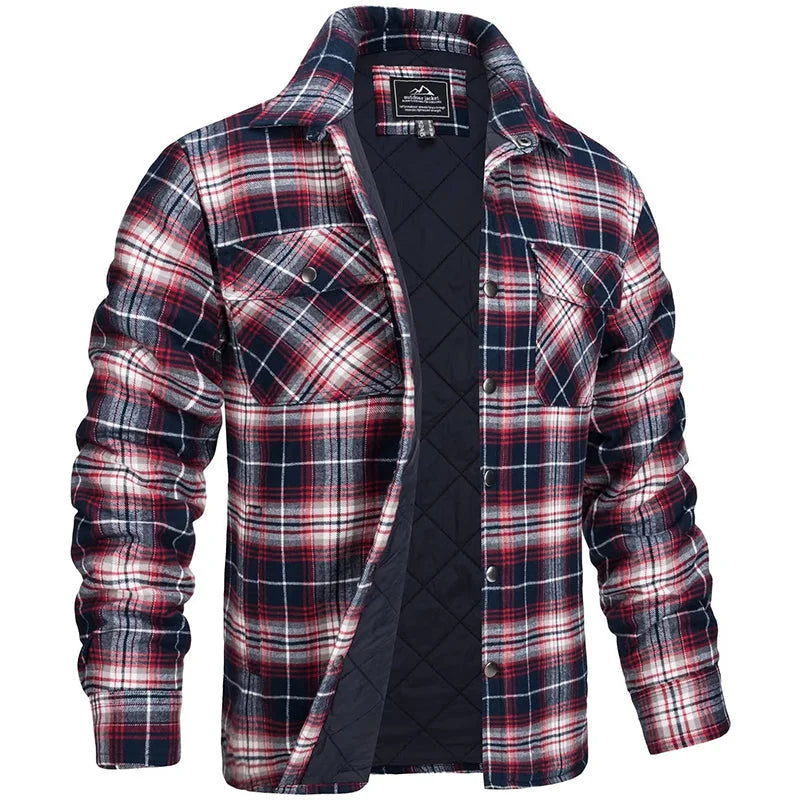 Checked Flannel Overshirt – Red