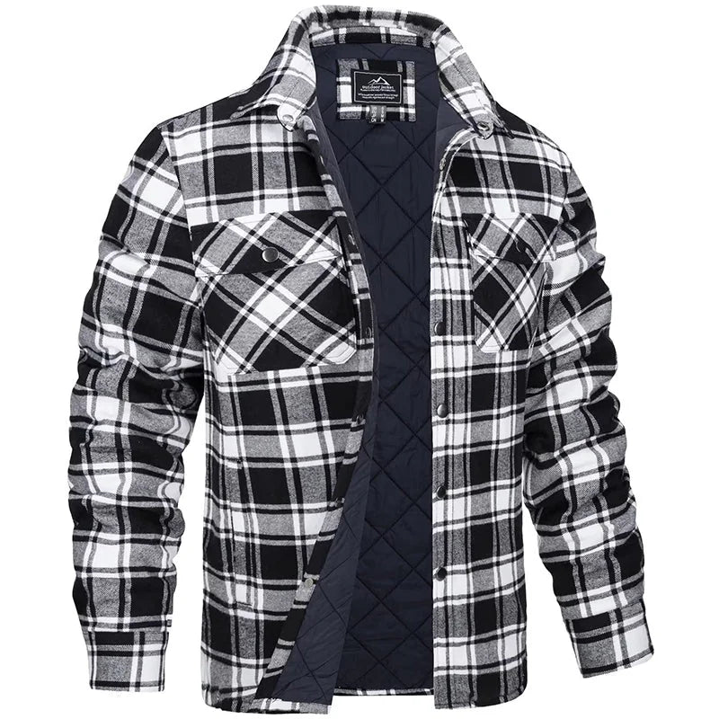 Checked Flannel Overshirt – Black