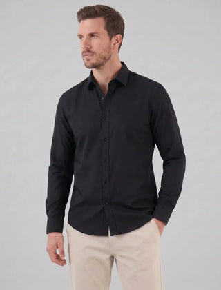 Slim Fit Dress Shirt – Black
