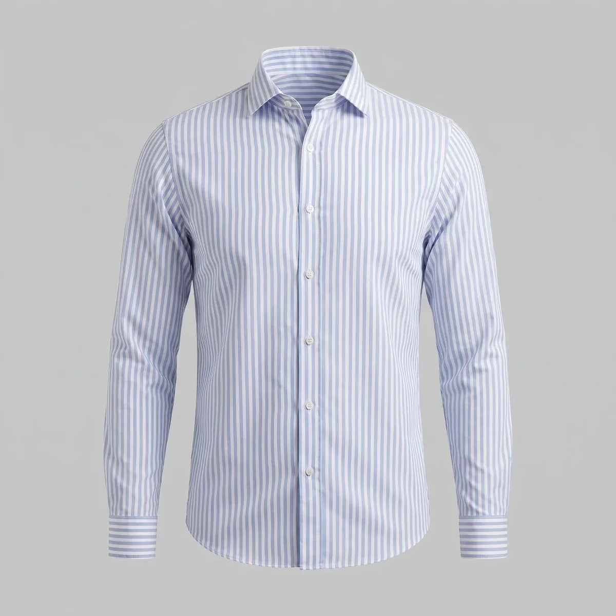 Linen Vertical Stripe Shirt – Light Blue