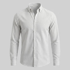Linen Vertical Stripe Shirt – White