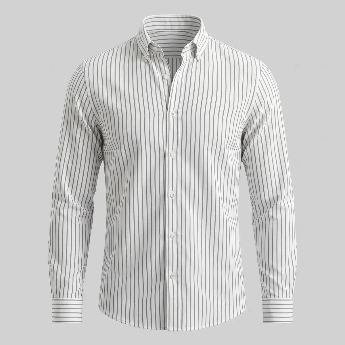 Linen Vertical Stripe Shirt – White
