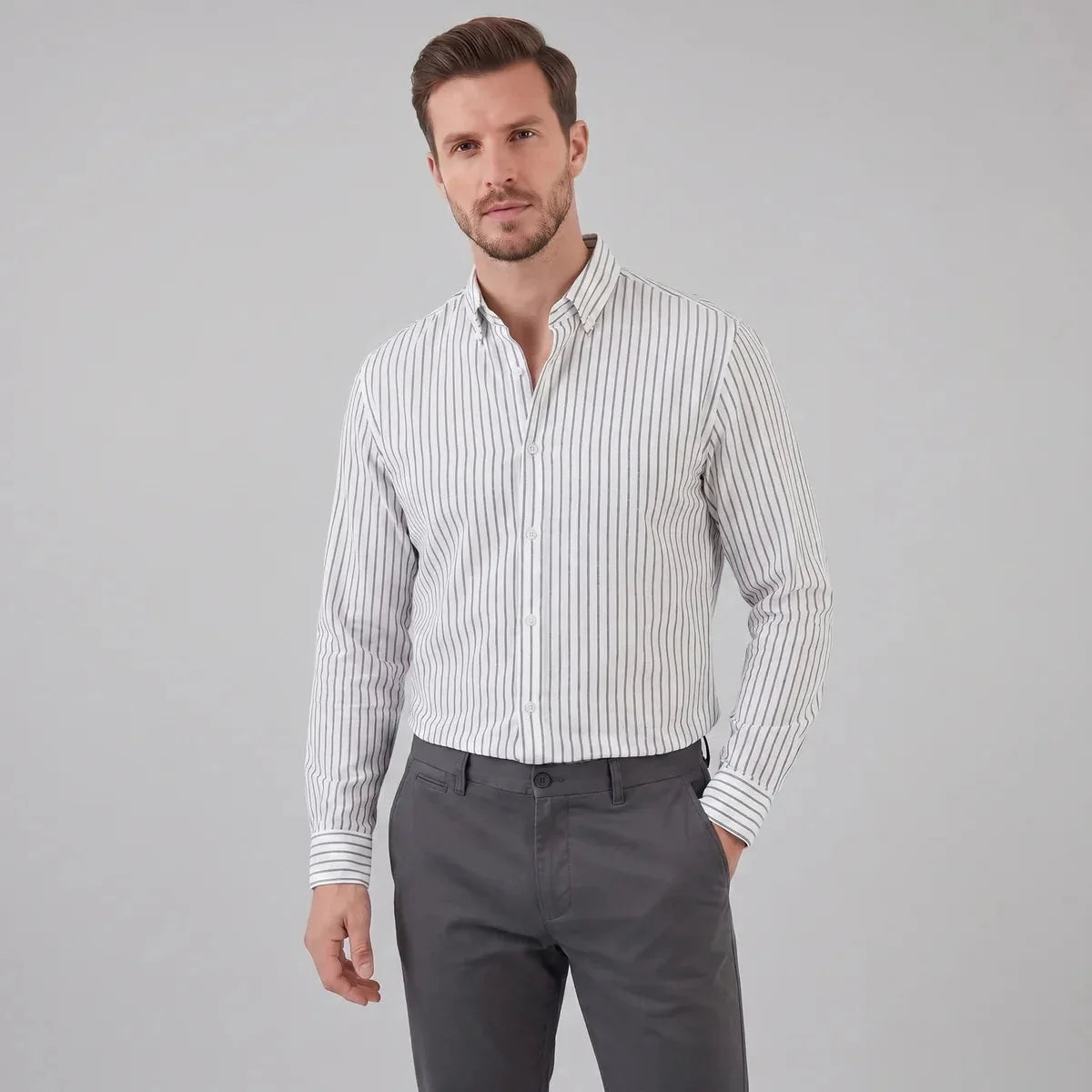 Linen Vertical Stripe Shirt