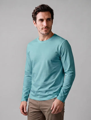 Long Sleeve Crew Neck T-Shirt – Sky Blue