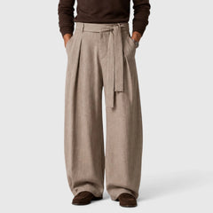 Relaxed Belted Trousers – Taupe