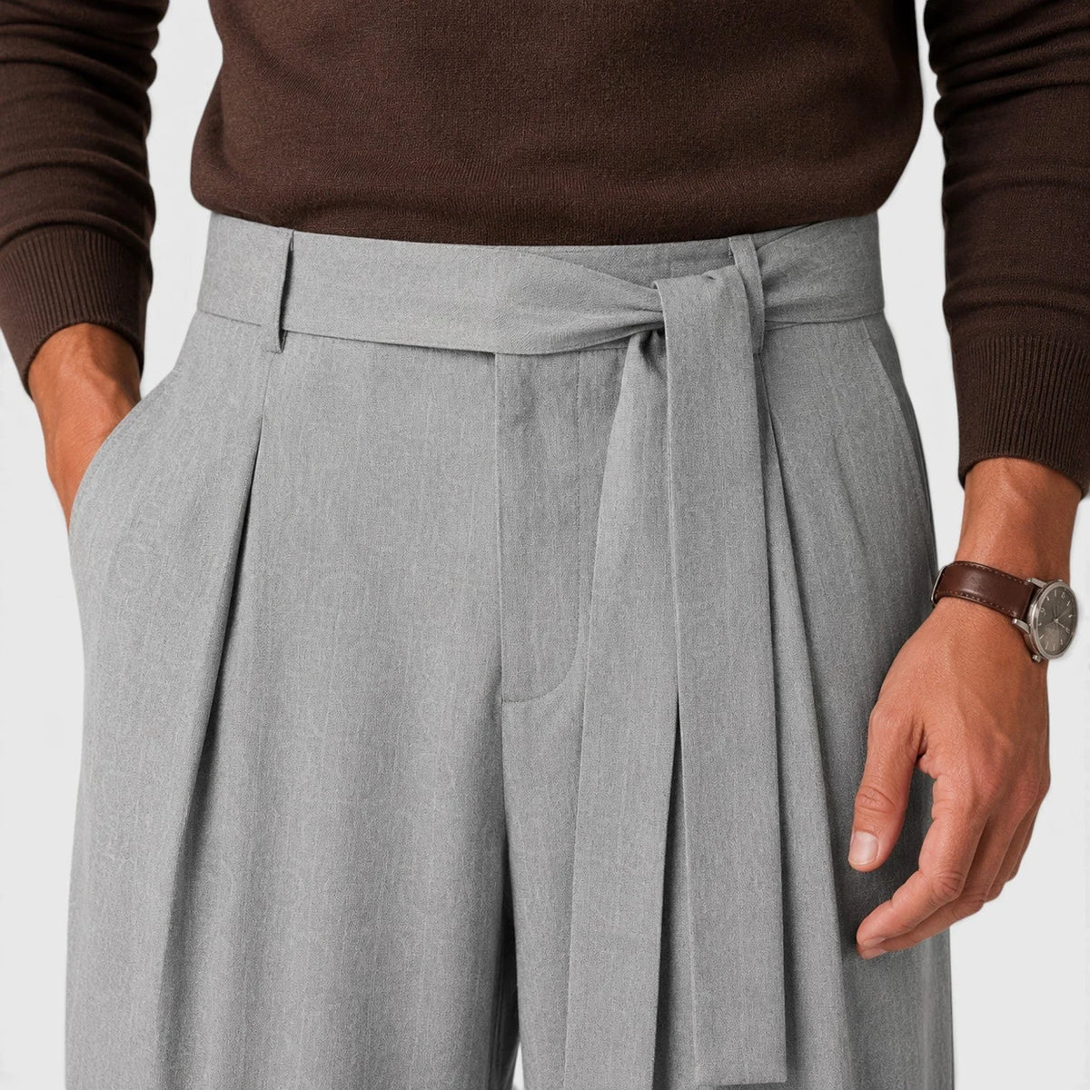 Relaxed Belted Trousers