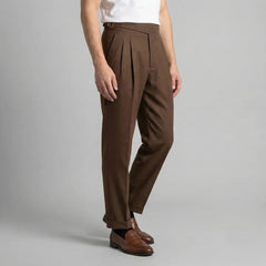 Pleated Straight Leg Trousers