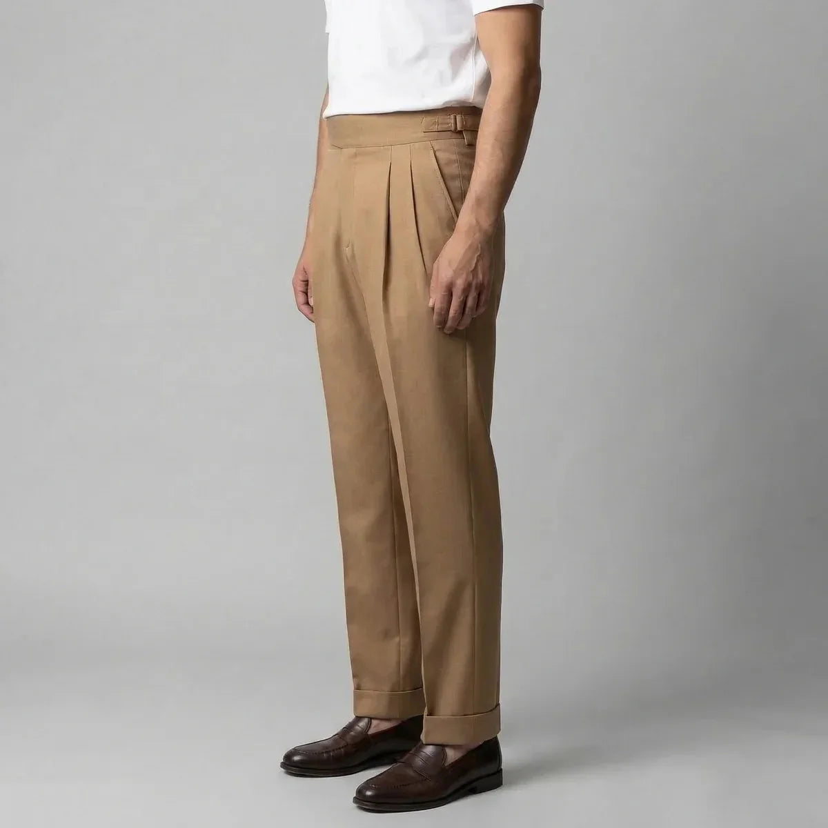 Pleated Straight Leg Trousers