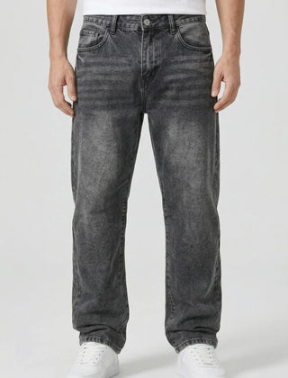 Straight Leg Denim Jeans – Charcoal