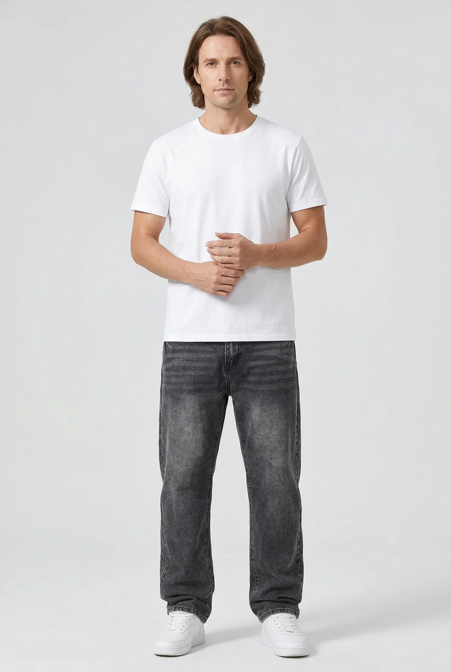 Straight Leg Denim Jeans