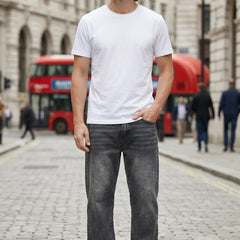 Straight Leg Denim Jeans