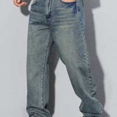 Straight Leg Denim Jeans – Vintage Blue
