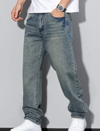 Straight Leg Denim Jeans – Vintage Blue